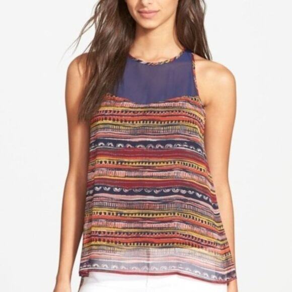 Sam Eldelman Chiffon Racerback Tank - Picture 1 of 9